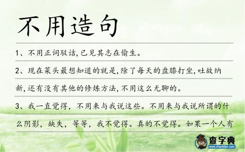 不用造句