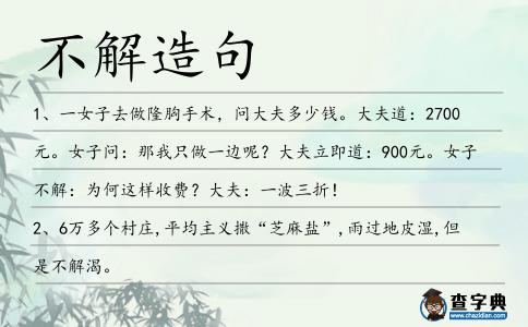 不解造句
