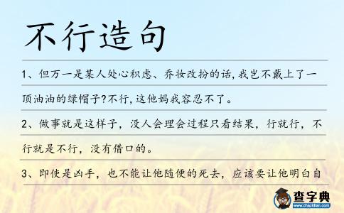 不行造句