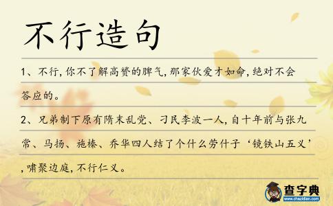 不行造句
