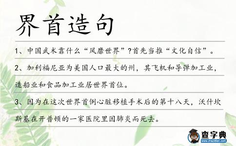界首造句