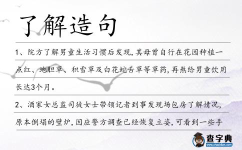了解造句
