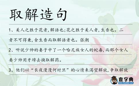 取解造句