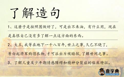 了解造句