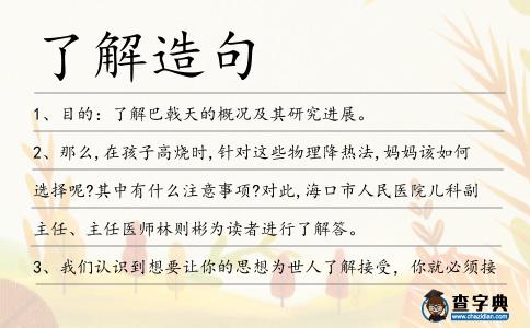 了解造句