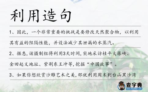 利用造句