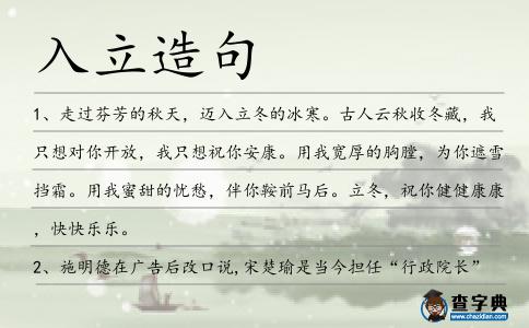 入立造句