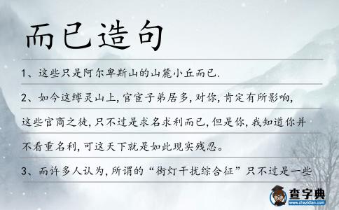 而已造句