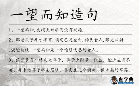 一望而知造句