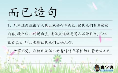 而已造句