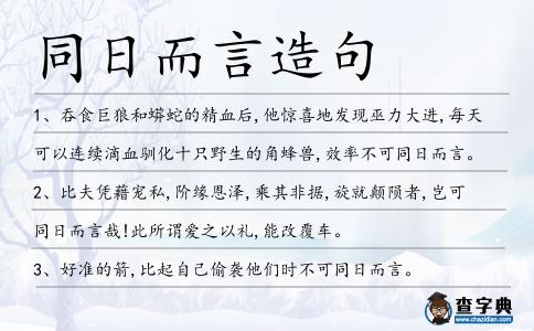 同日而言造句