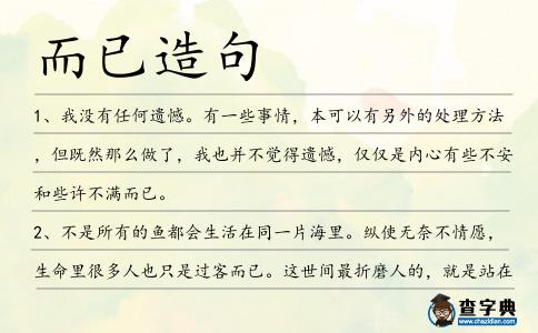 而已造句
