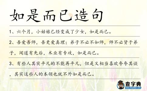 如是而已造句