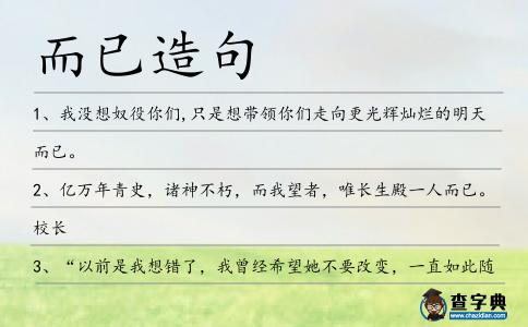 而已造句
