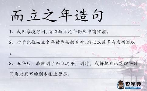 而立之年造句