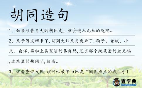 胡同造句