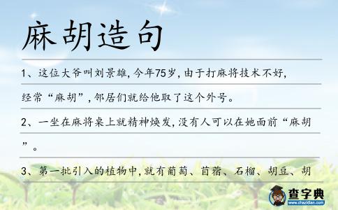 麻胡造句