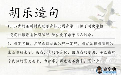 胡樂造句