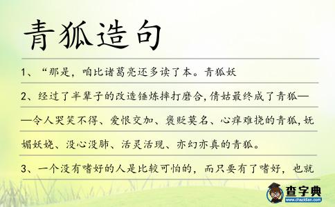 青狐造句