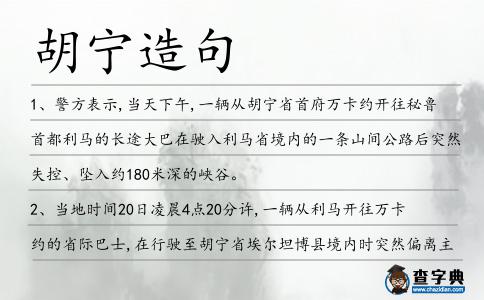胡寧造句