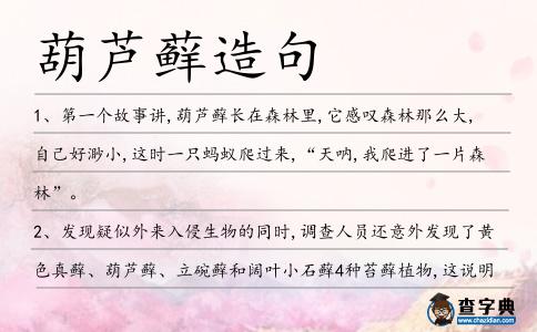 葫蘆蘚造句