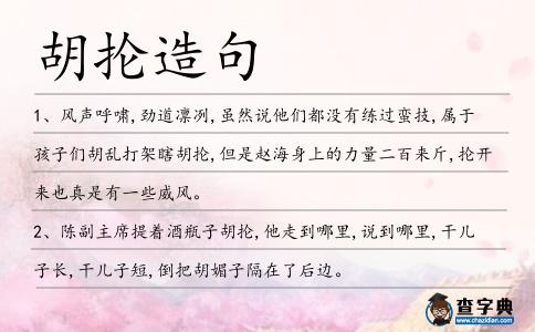 胡掄造句