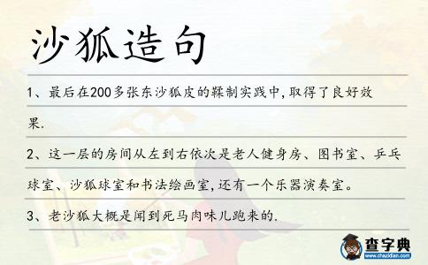 沙狐造句