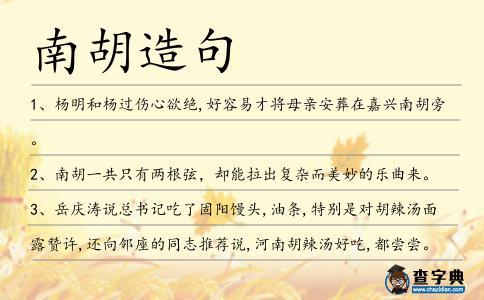 南胡造句