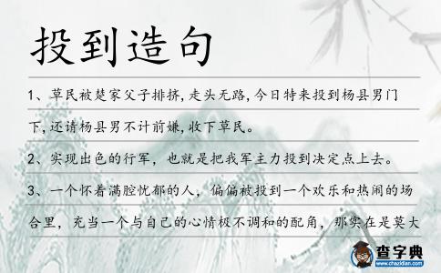 投到造句