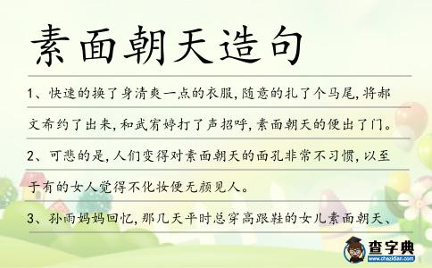 素面朝天造句