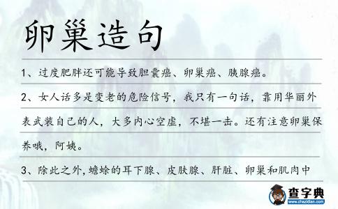 卵巢造句