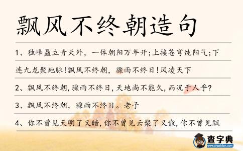 飄風不終朝造句