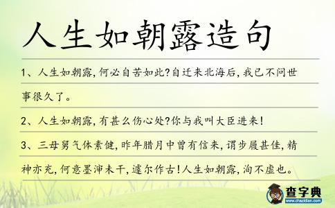 人生如朝露造句