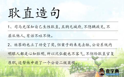 耿直造句