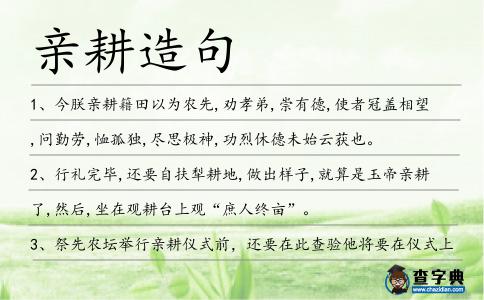 親耕造句