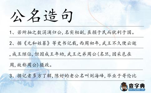 公名造句