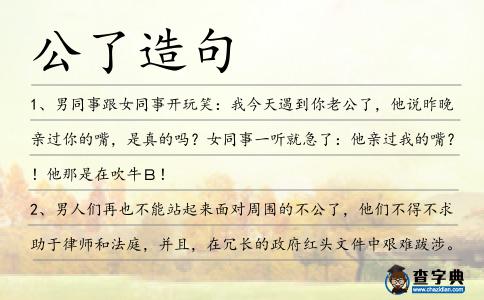 公了造句