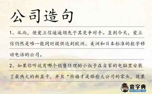 公司造句