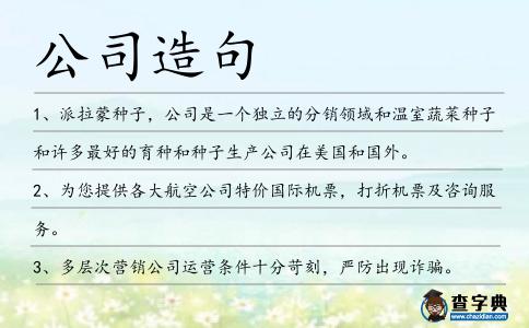 公司造句