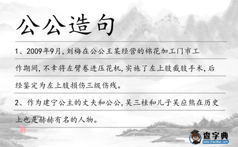 公公造句