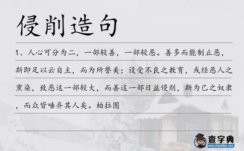 侵削造句