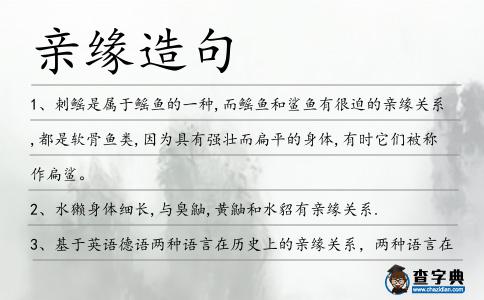親緣造句