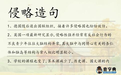 侵略造句