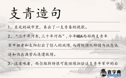 支青造句