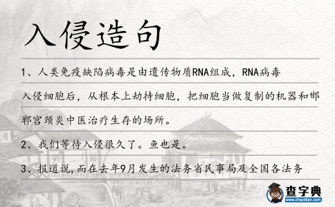 入侵造句