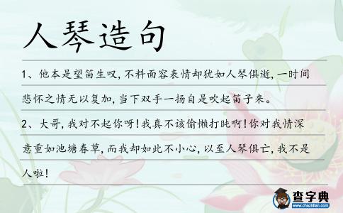 人琴造句