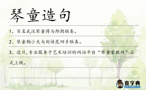 琴童造句