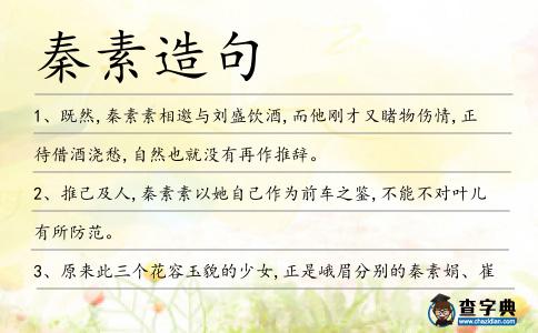秦素造句