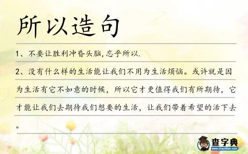 所以造句