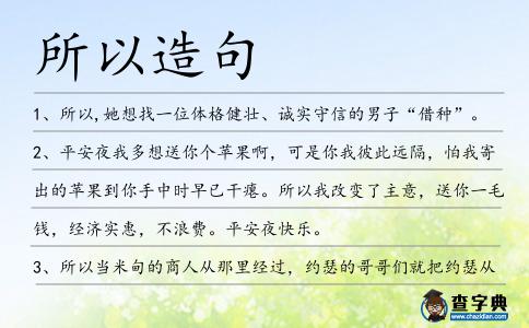 所以造句